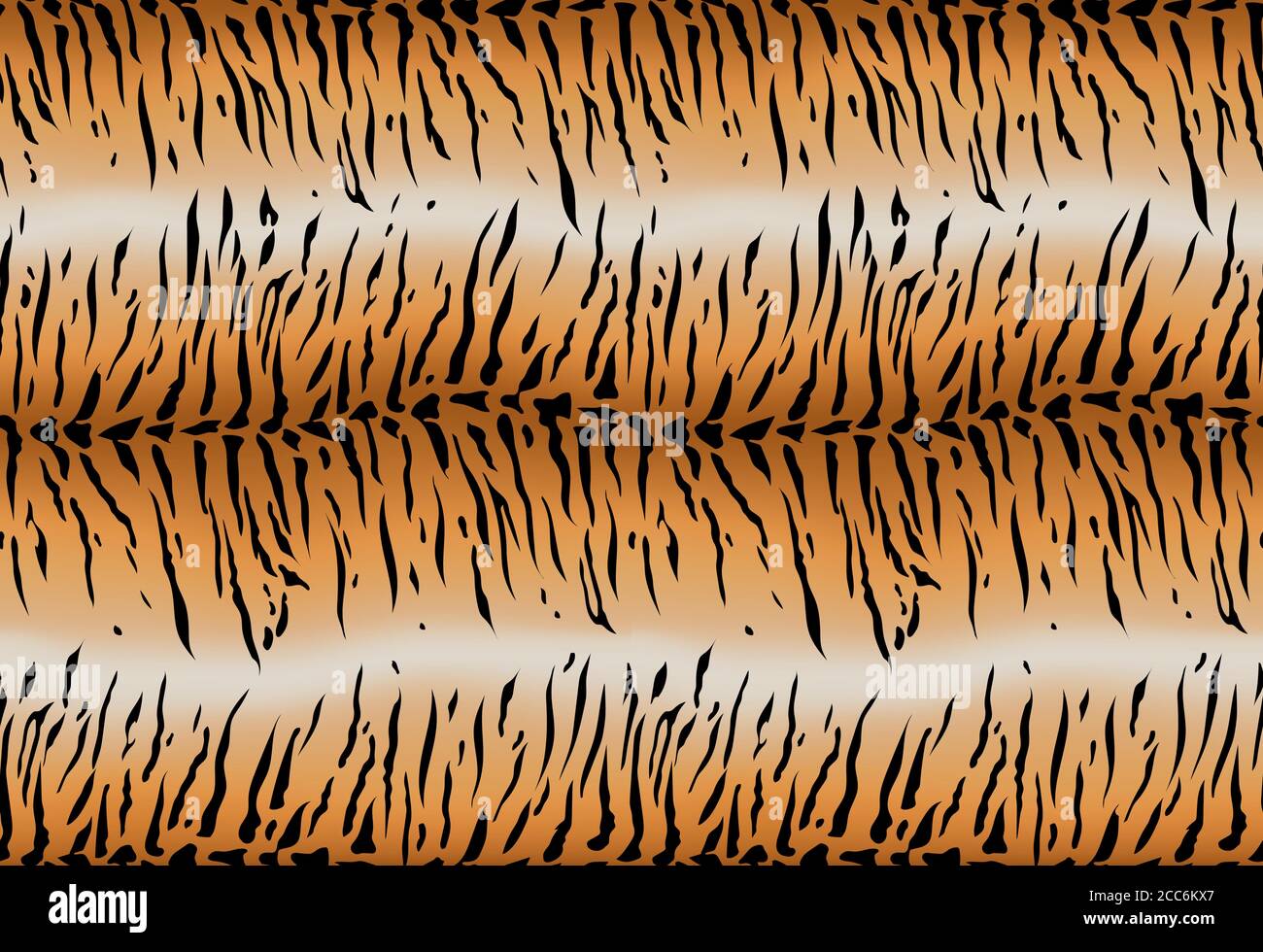 Modello di pelliccia di tigre. Tiger skin striato vettore senza giunture. Stampa animale. Faux linee nere wild Cat stampa texture. Sfondo dell'illustrazione grafica Illustrazione Vettoriale