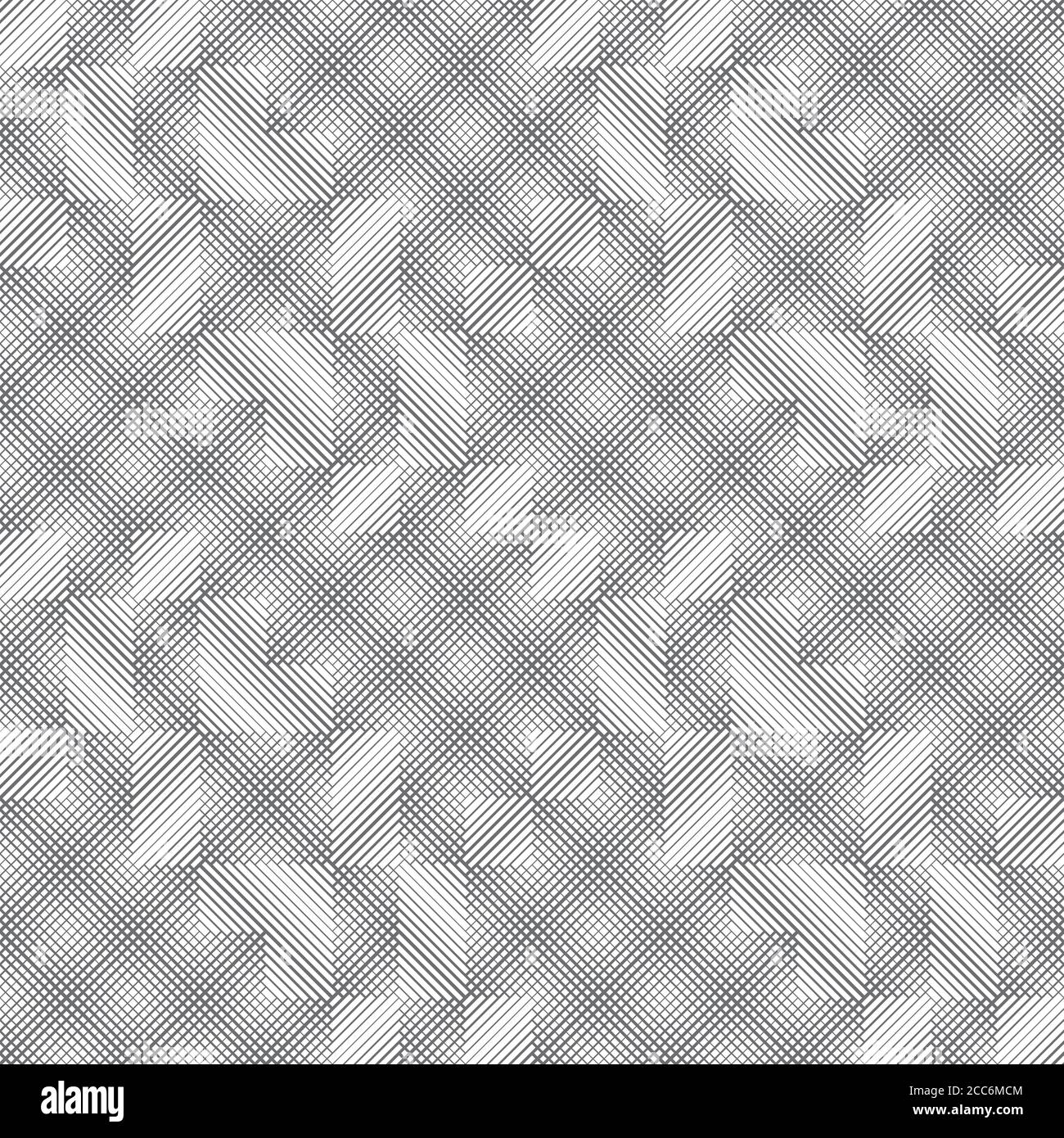Ripetizione senza giunture. Struttura geometrica moderna a ripetizione infinita composta da linee sottili intersecanti spessore diverso che formano una trama lineare Illustrazione Vettoriale