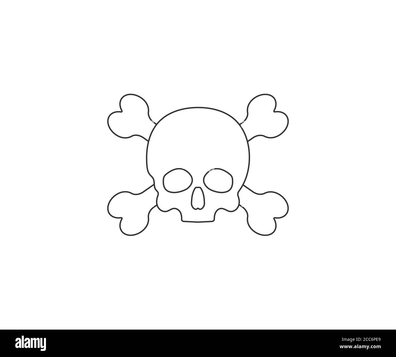 Icona cranio, osso, Halloween. Illustrazione vettoriale, design piatto. Illustrazione Vettoriale