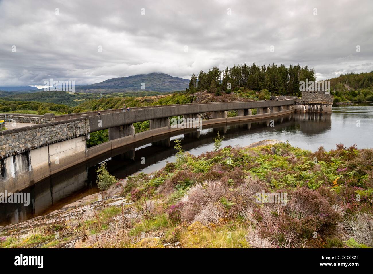 Diga di Maentwrag a Llyn Trawsfynydd, Galles Foto Stock