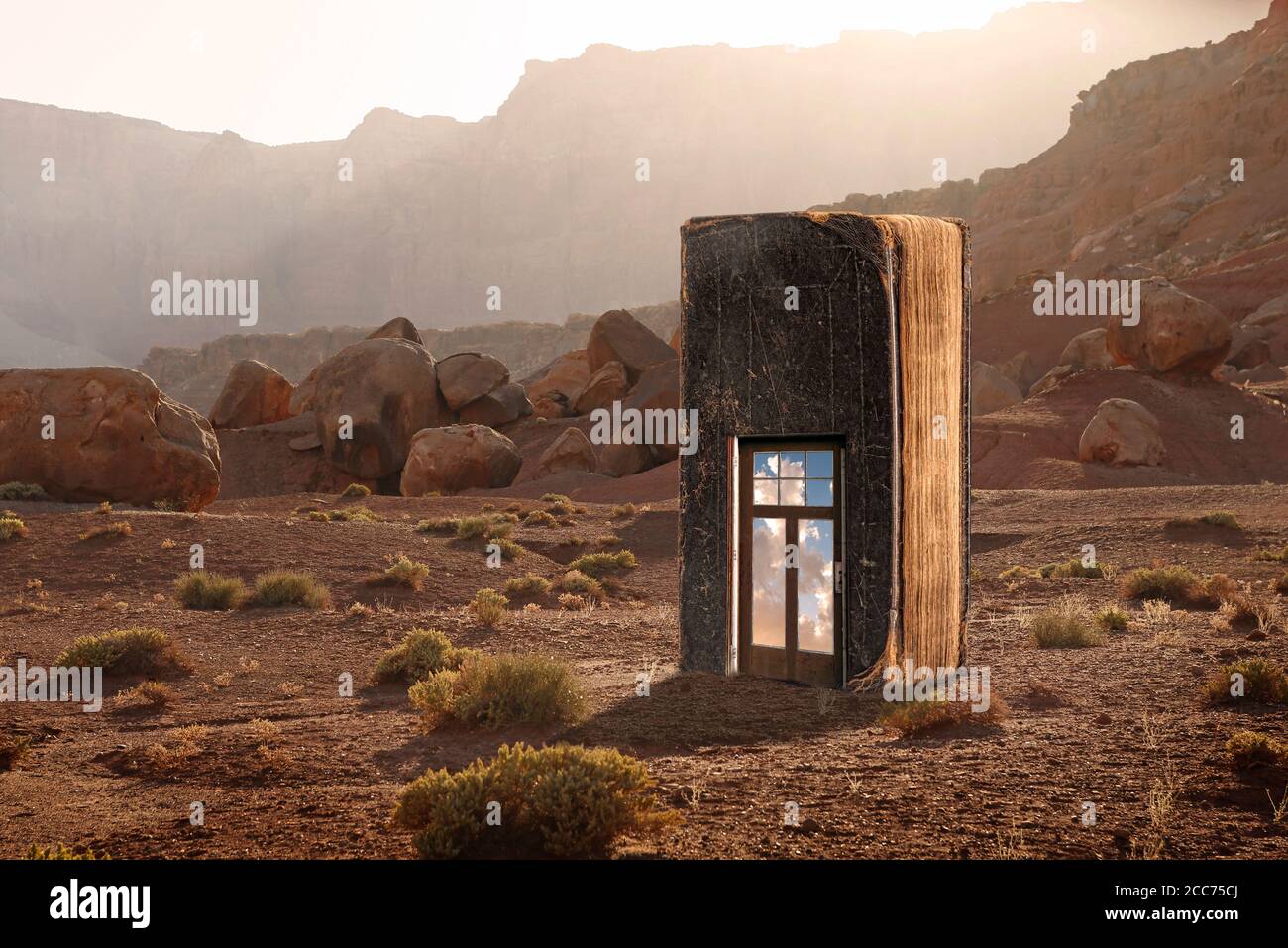 Porta nel libro (composito) Foto Stock