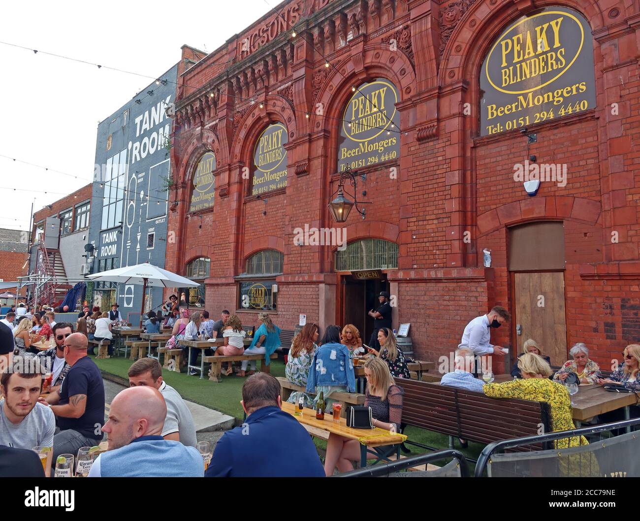 Higsons, fabbrica di birra Cains, 39 Stanhope St, Liverpool, Merseyside, Inghilterra, Regno Unito, L8 5RE Foto Stock