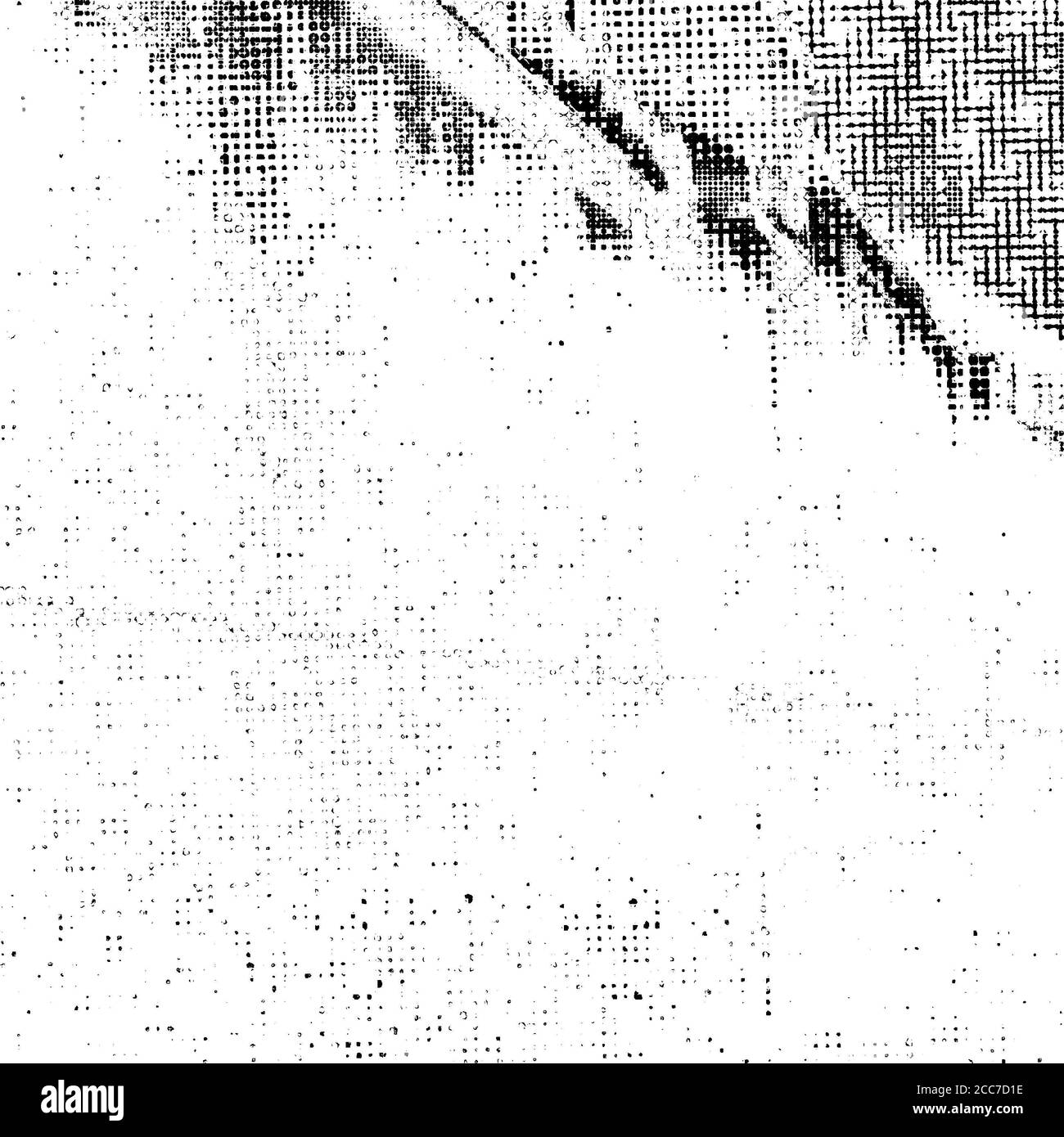 Leggero sfondo disturbato. Sfondo di emergenza stampa inchiostro. Grana trama. Vettore. Semplice disegno astratto in bianco e nero. Disegno espressivo. Foto Stock