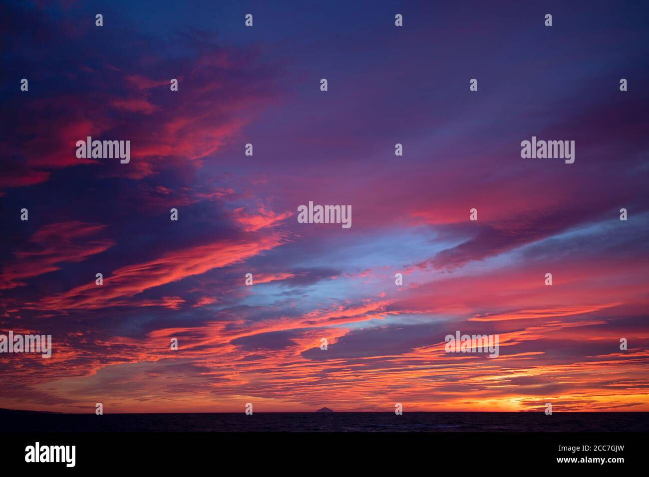 Ailsa Craig Sunset, West Coast Scotland, Regno Unito Foto Stock