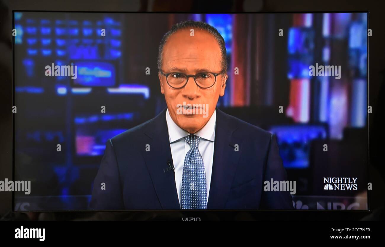 Uno screenshot della NBC Nightly News ancora Lester Holt. Foto Stock