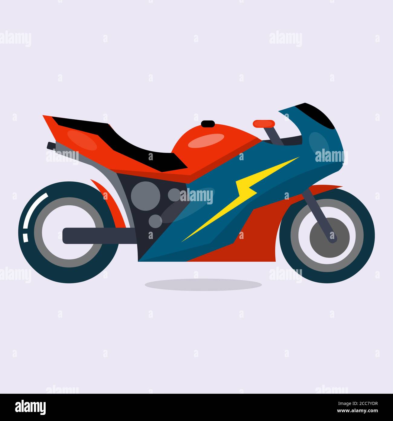 moto sportiva isolato vettoriale illustrazione in stile piatto Illustrazione Vettoriale