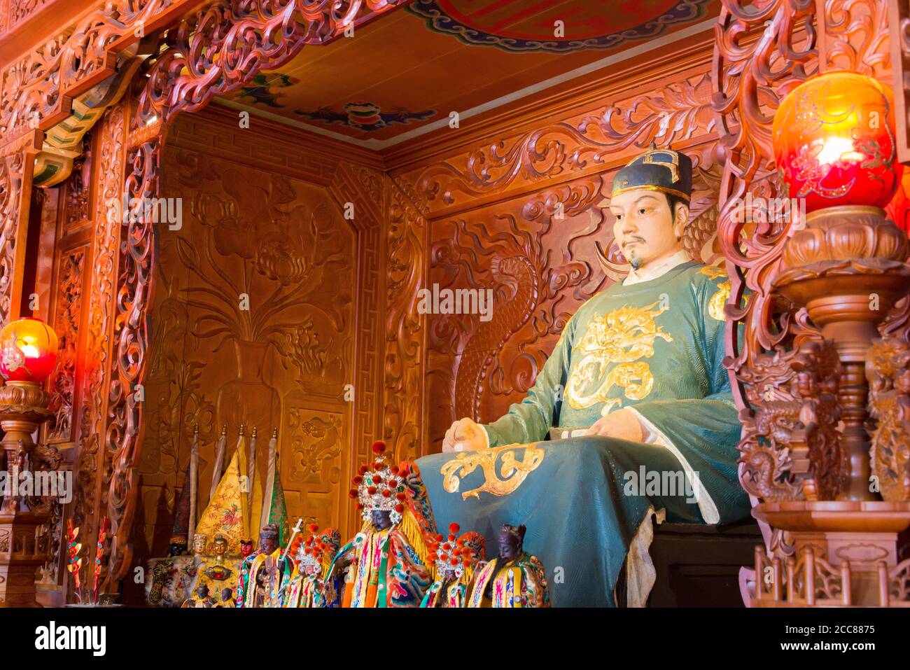 Statua di Zheng Chenggong al Santuario di Koxinga a Tainan, Taiwan. Foto Stock