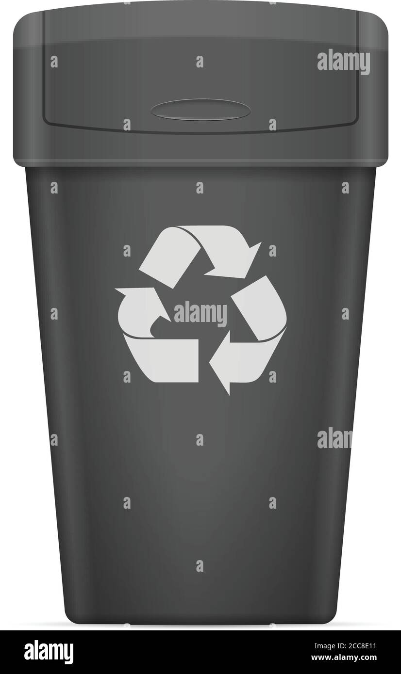 Coperchio oscillante nel cestino su uno sfondo bianco. Illustrazione Vettoriale. Illustrazione Vettoriale