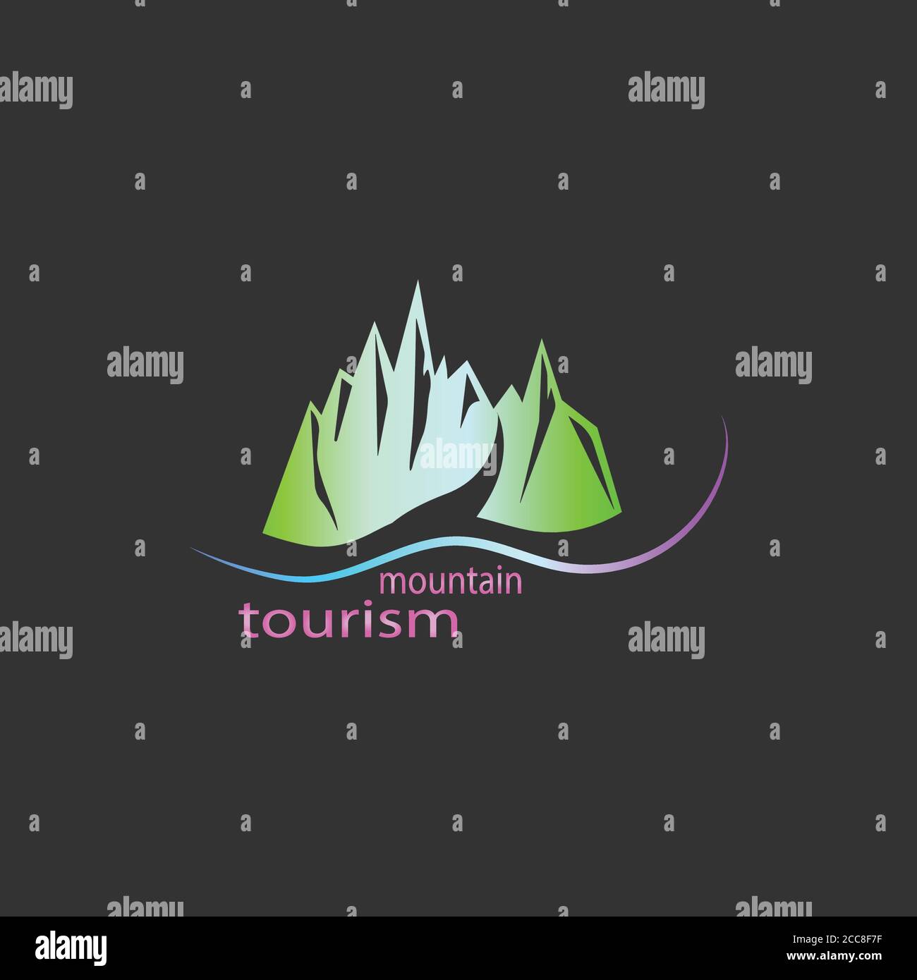 Logo Vector neon Mountain Illustrazione Vettoriale