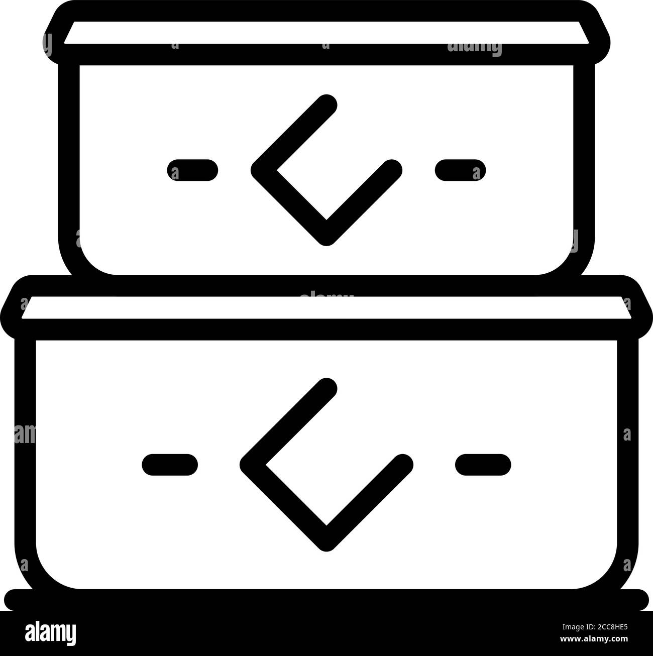 Icona contenitori in plastica, stile contorno Illustrazione Vettoriale