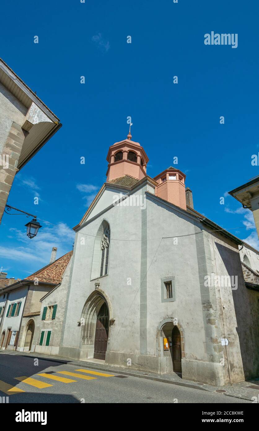 Svizzera, Cantone di Vaud, Coppet, Chiesa Protestante Foto Stock