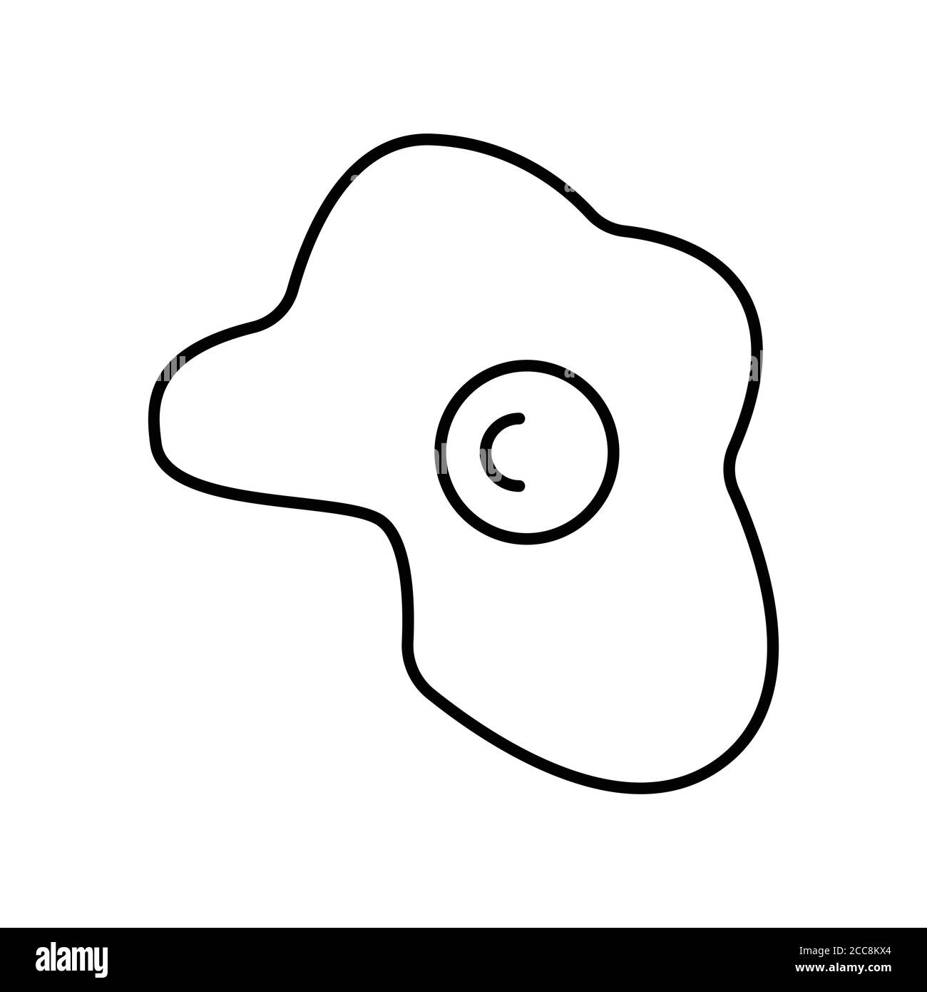 Icona della linea di uova fritte. Vettore modello di progetto Illustrazione Vettoriale