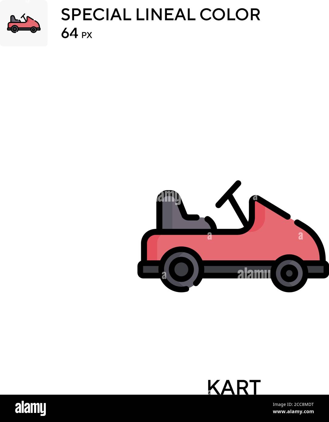 Icona vettore colore lineare speciale Kart. Modello di disegno simbolo illustrazione per elemento dell'interfaccia utente Web mobile. Illustrazione Vettoriale