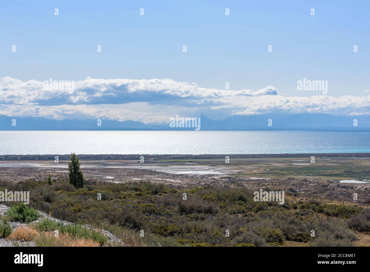 Vista sul lago Viedma a Patagonia, Argentina Foto Stock
