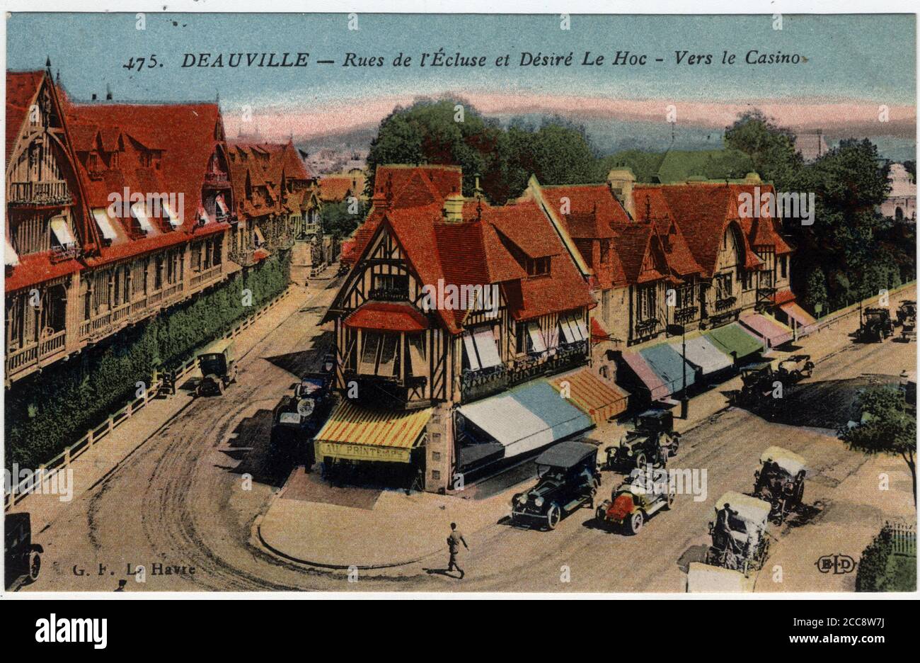 Marne, Calvados (14), Deauville : maisons a colombages rues de l'ecluse et Desire le Hoc - Foto Stock