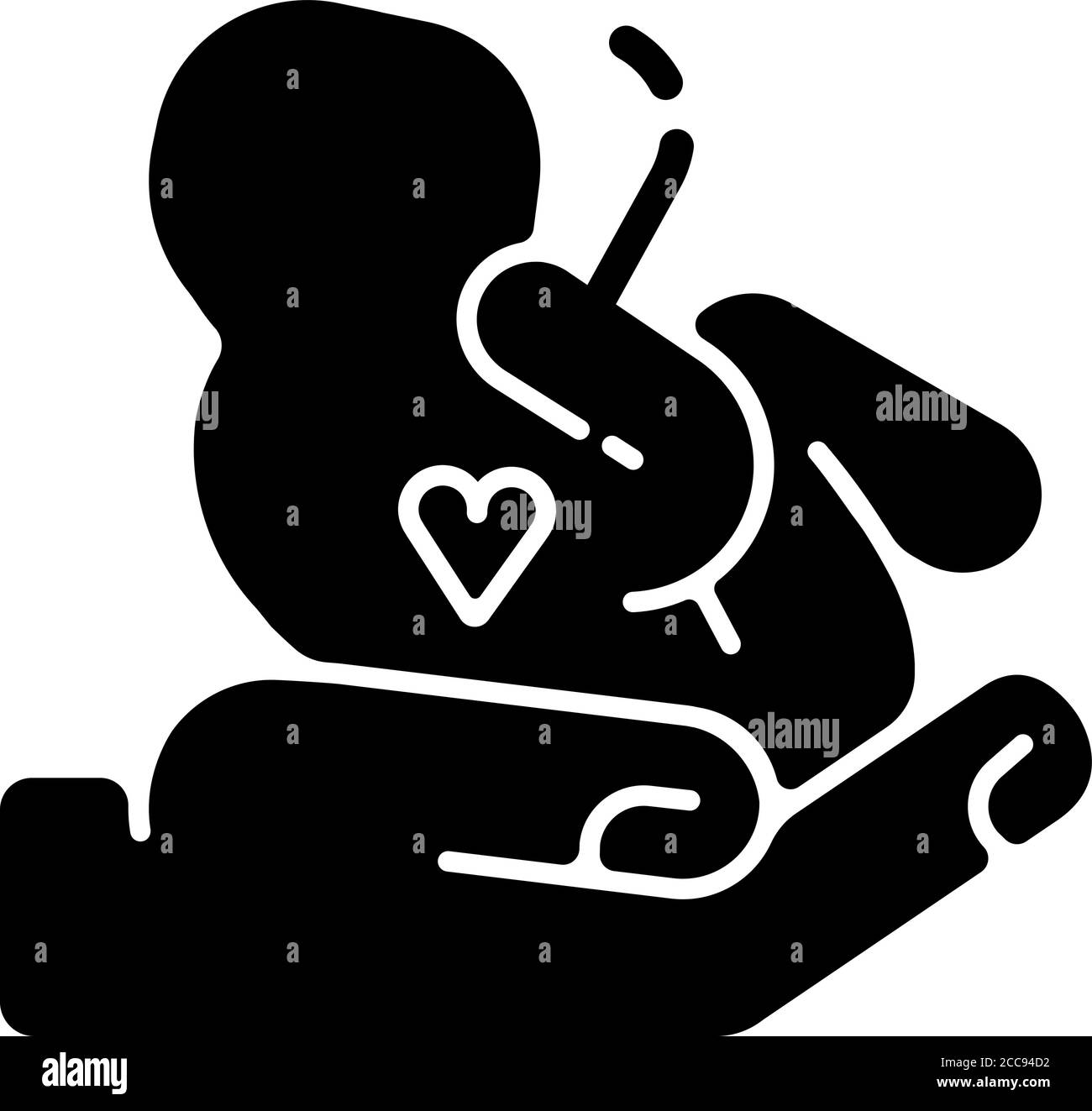 Icona glifo nero del reparto di maternità Illustrazione Vettoriale