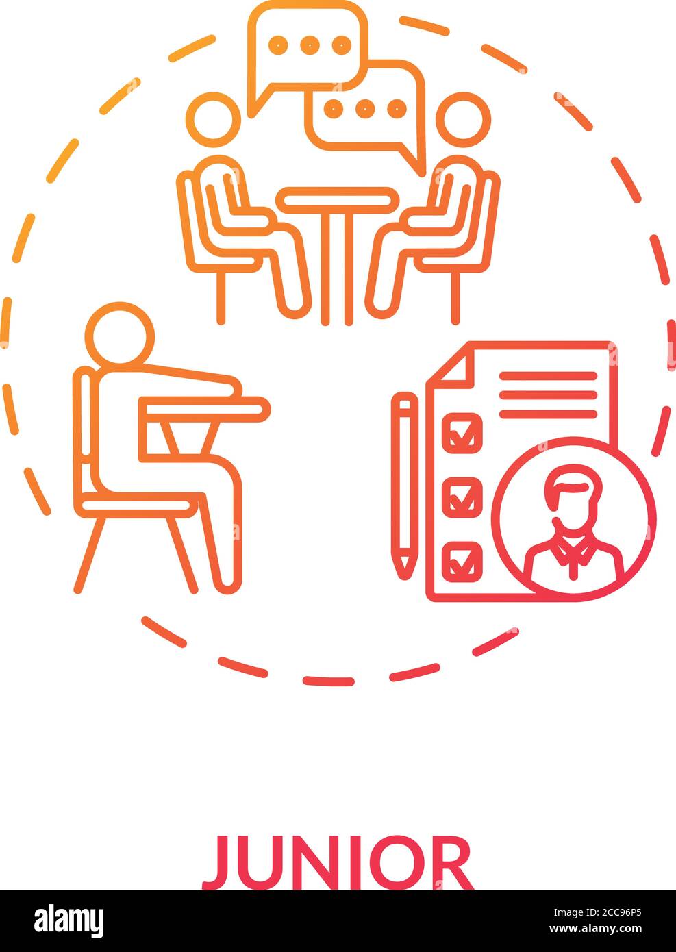 Icona del concetto di gradiente rosso Junior Illustrazione Vettoriale
