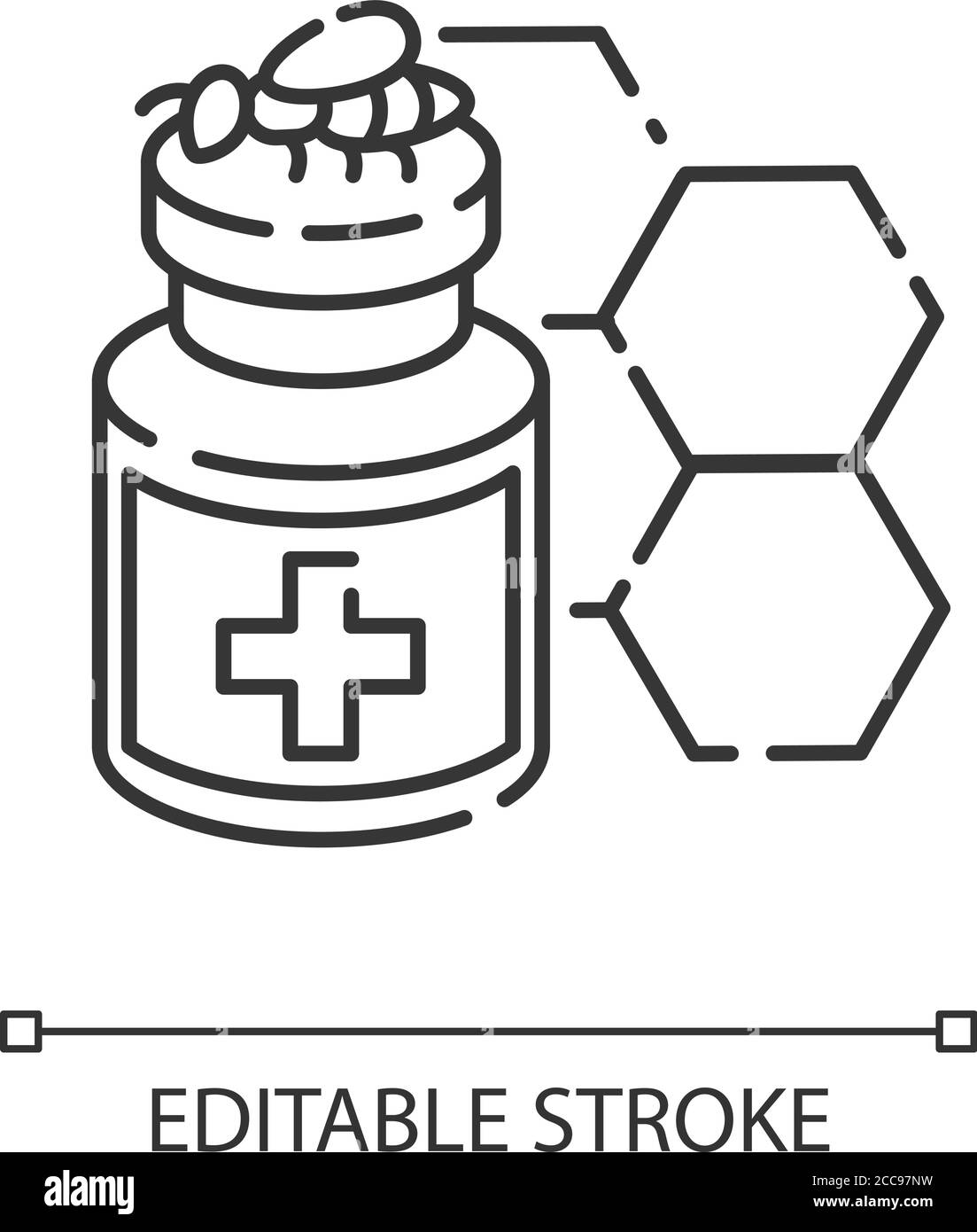 Icona lineare di apiterapia Illustrazione Vettoriale