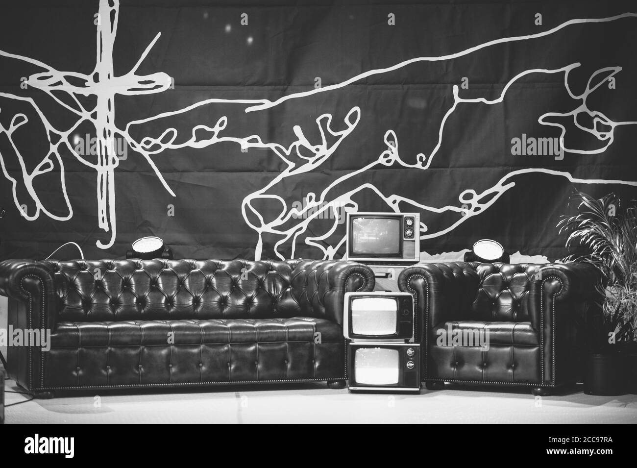 LOS ANGELES, STATI UNITI - 05 luglio 2018: Foto orizzontale di Live YouTube Recording Studio a Los Angeles. Foto Stock