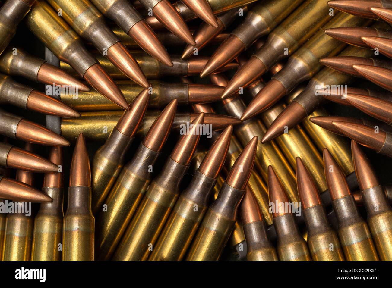 7.62 munizioni militari NATO dettaglio Foto Stock
