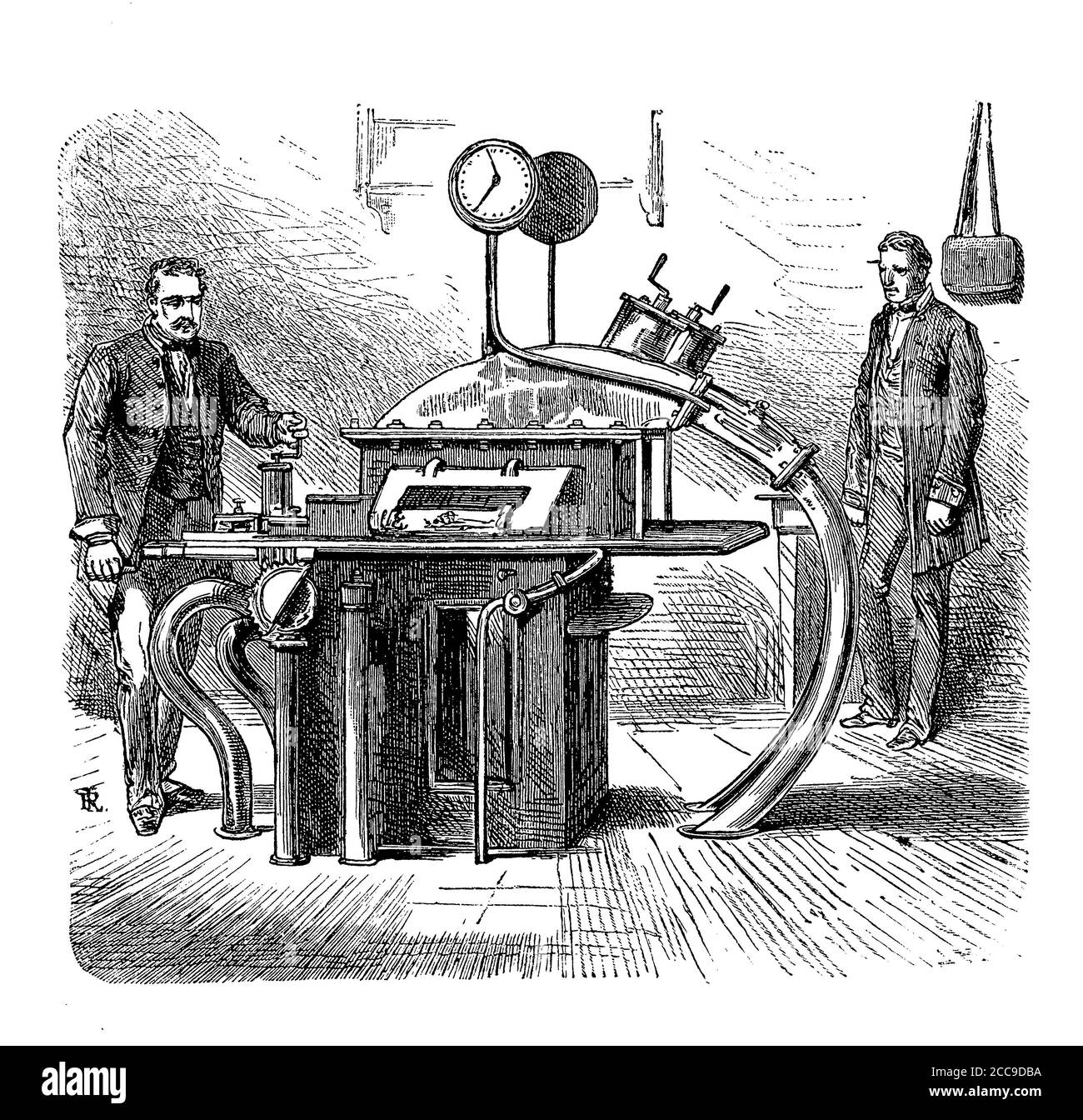 Ufficio postale pneumatico a Berlino, 19 ° secolo Foto Stock