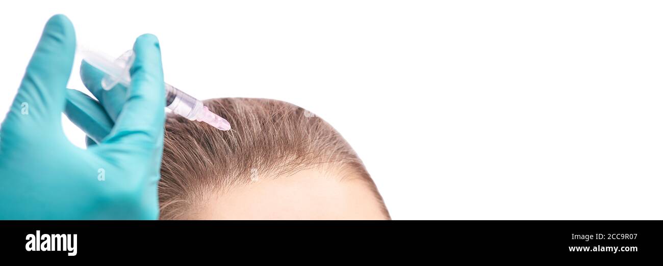 Cosmetologia cura della pelle. Iniezione derma viso. Trattamento viso Foto Stock