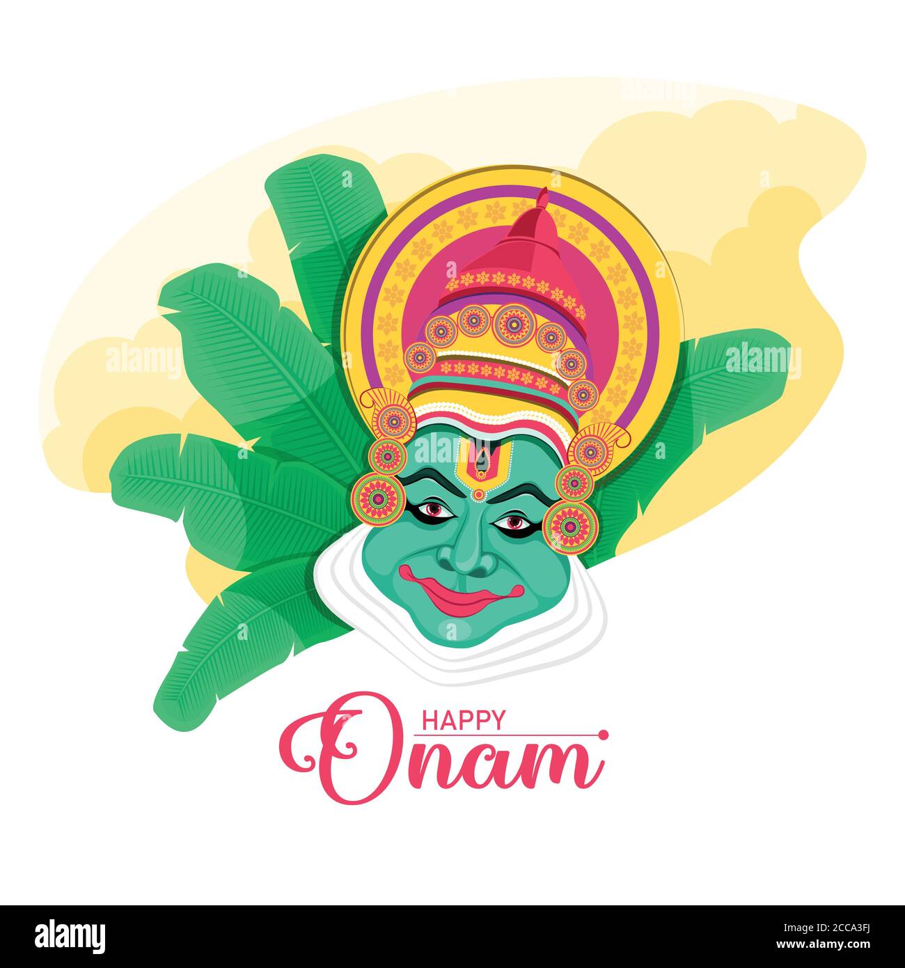 Happy Onam festival vettore. Illustrazione Vettoriale