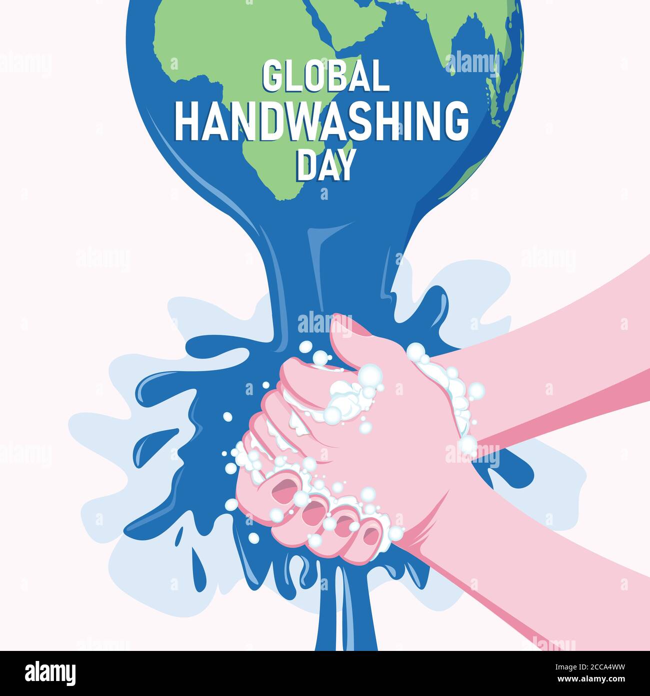 Illustrazione globale del giorno del lavaggio delle mani Illustrazione Vettoriale