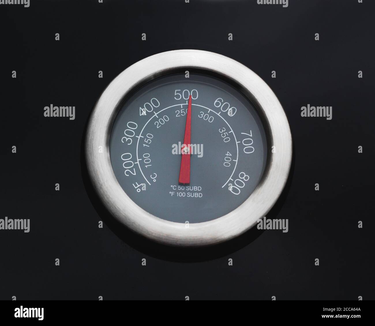Dettaglio del termometro per barbecue o barbecue Foto Stock