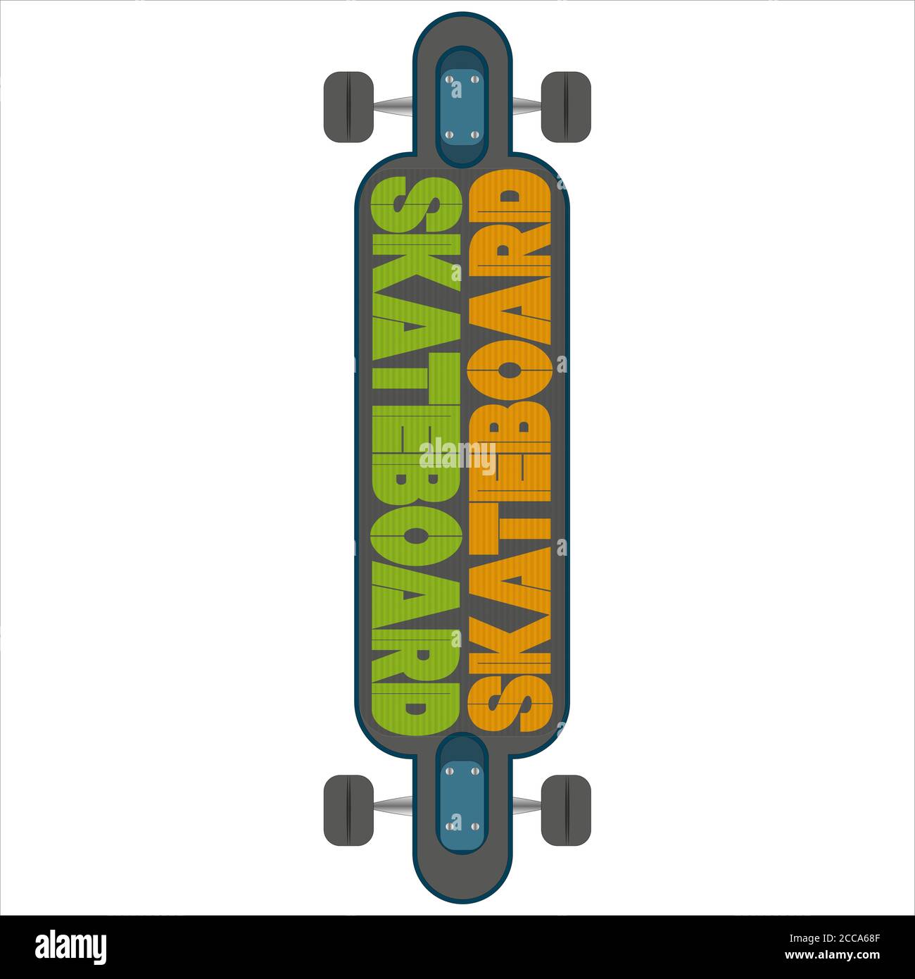 Grafica vettoriale Longboard (Skateboard) su sfondo bianco Illustrazione Vettoriale