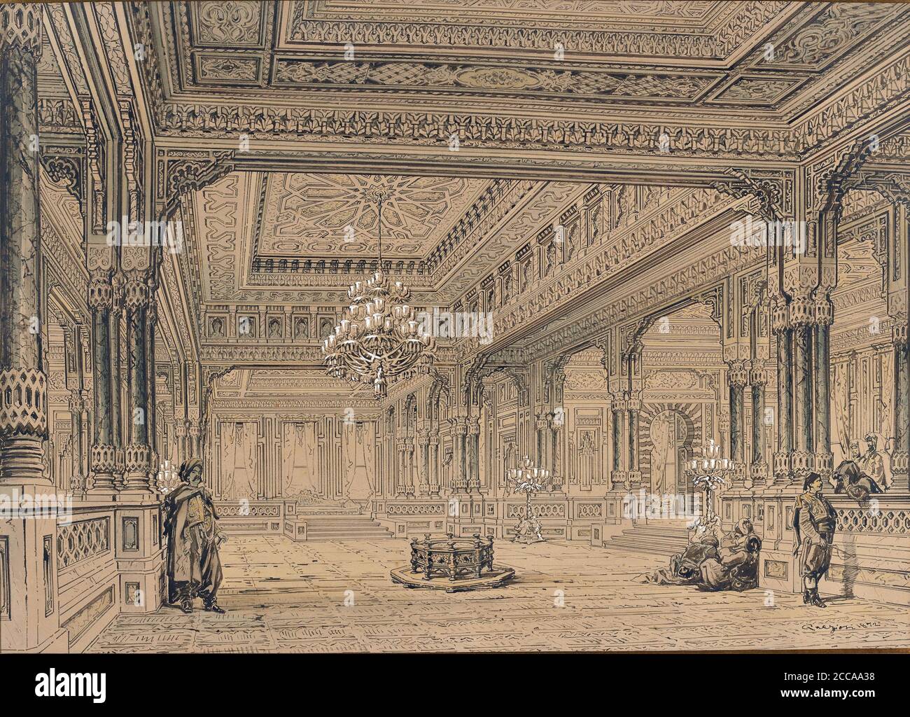 All'interno del Palazzo Ciragan di Istanbul. Museo: COLLEZIONE PRIVATA. Autore: Amedeo preziosi. Foto Stock