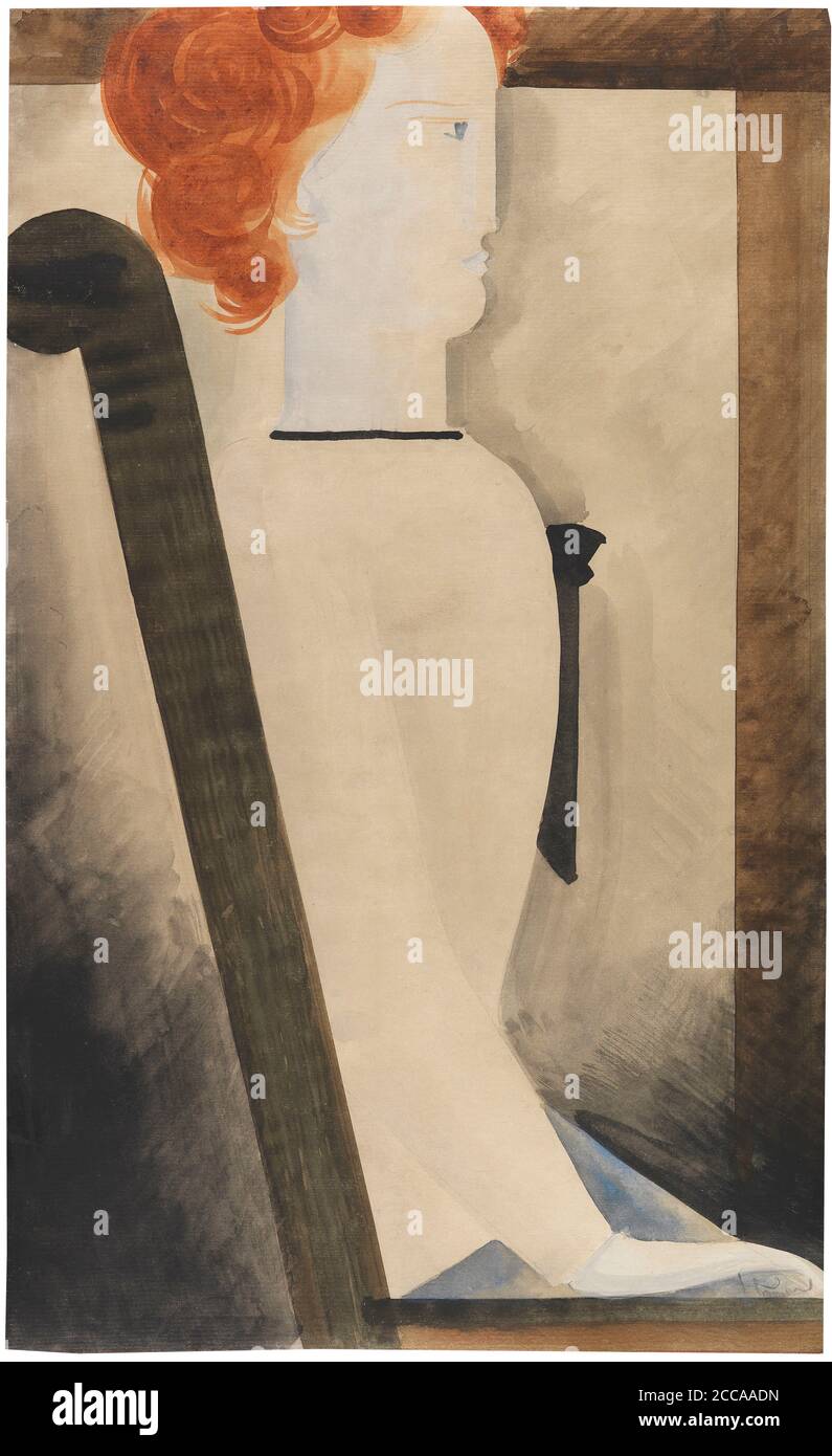 Donna seduta. Museo: COLLEZIONE PRIVATA. Autore: OSKAR SCHLEMMER. Foto Stock