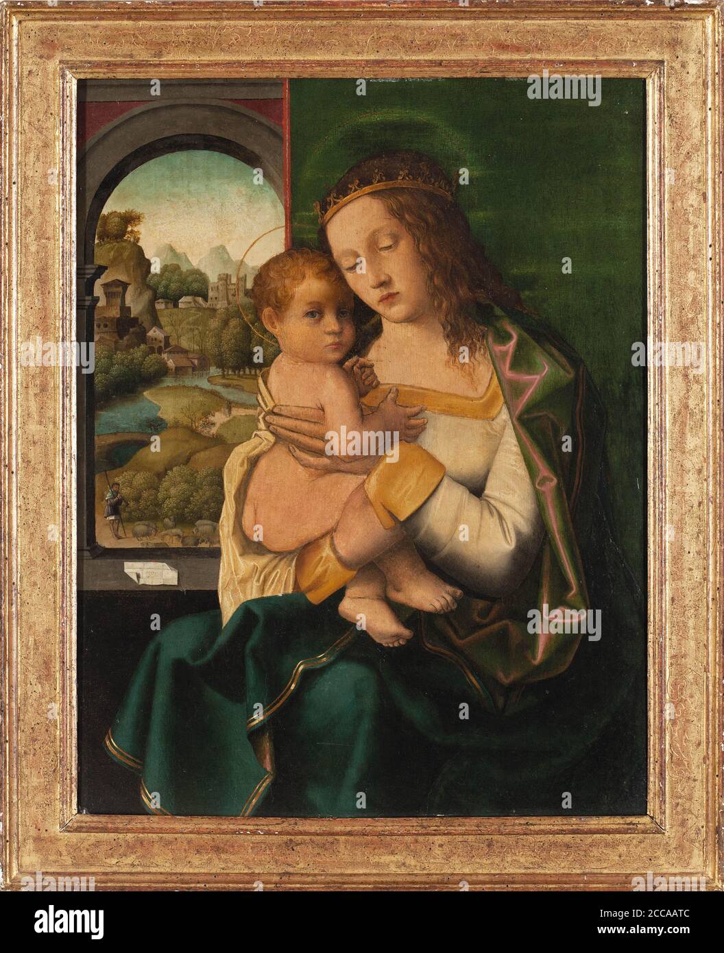 La Vergine e il bambino. Museo: COLLEZIONE PRIVATA. Autore: BARTOLOMEO VENETO. Foto Stock