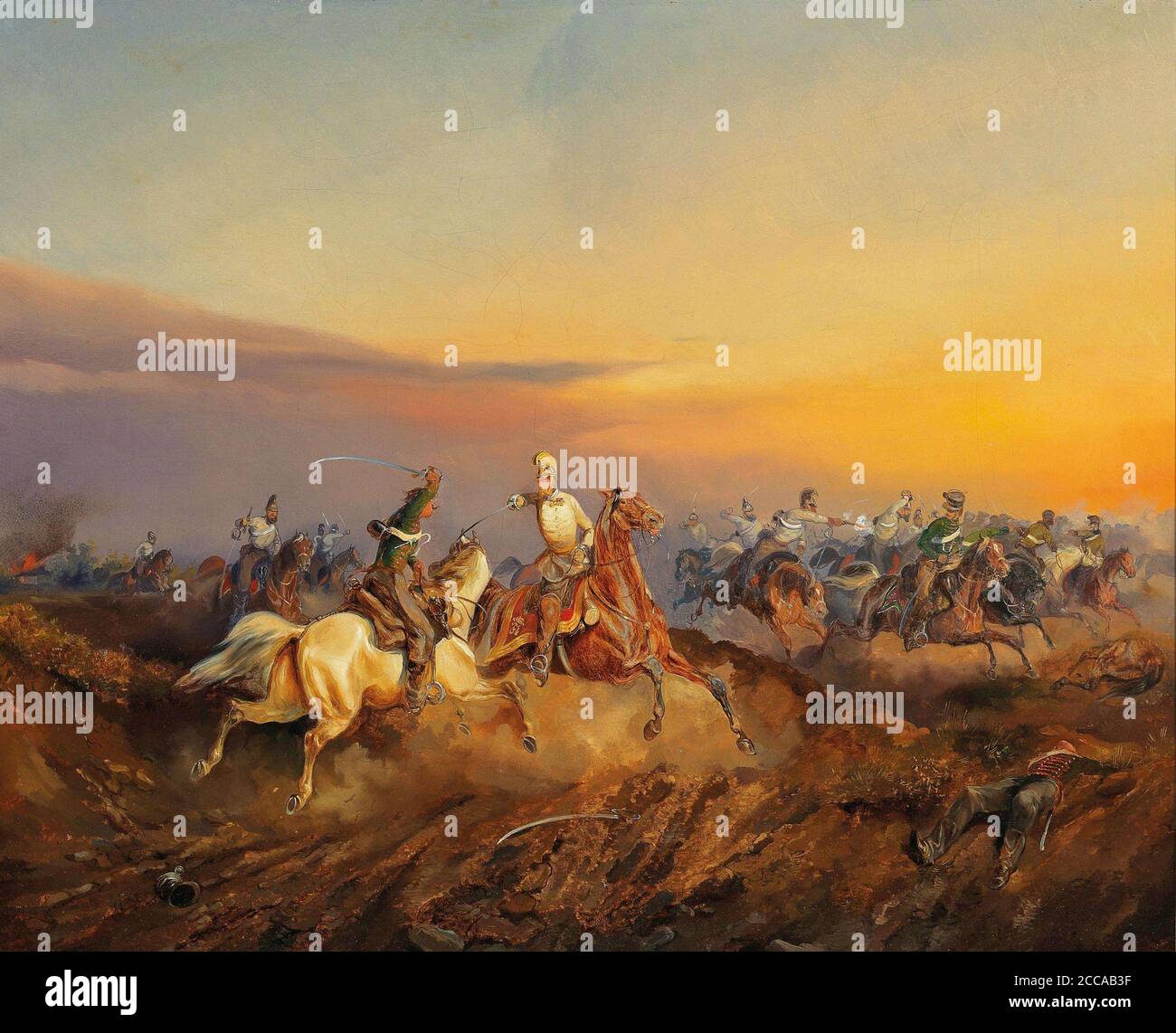 Una scena della rivoluzione ungherese del 1848-1849. Museo: COLLEZIONE PRIVATA. Autore: Alexander von Bensa. Foto Stock