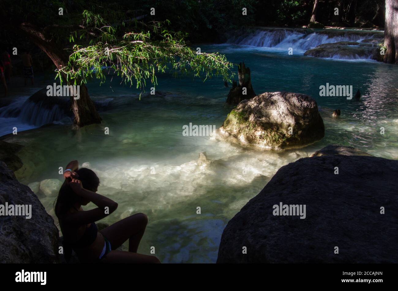 La sirena delle cascate 'El Chiflón' Foto stock - Alamy