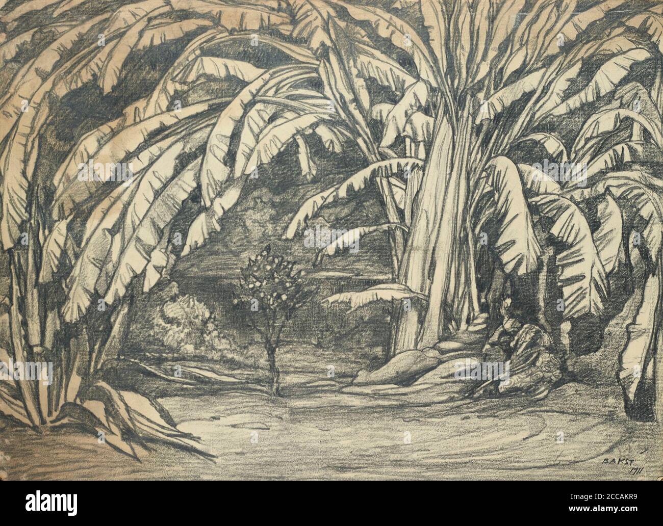 Scenografia per il balletto La bella addormentata di P. Tchaikovsky. Museo: Collezione privata. Autore: Leon Bakst. Foto Stock