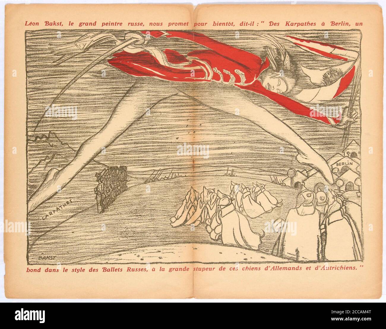 Des Karpathes a Berlin, un bond dans le style des ballets russes... Museo: COLLEZIONE PRIVATA. Autore: Leon Bakst. Foto Stock