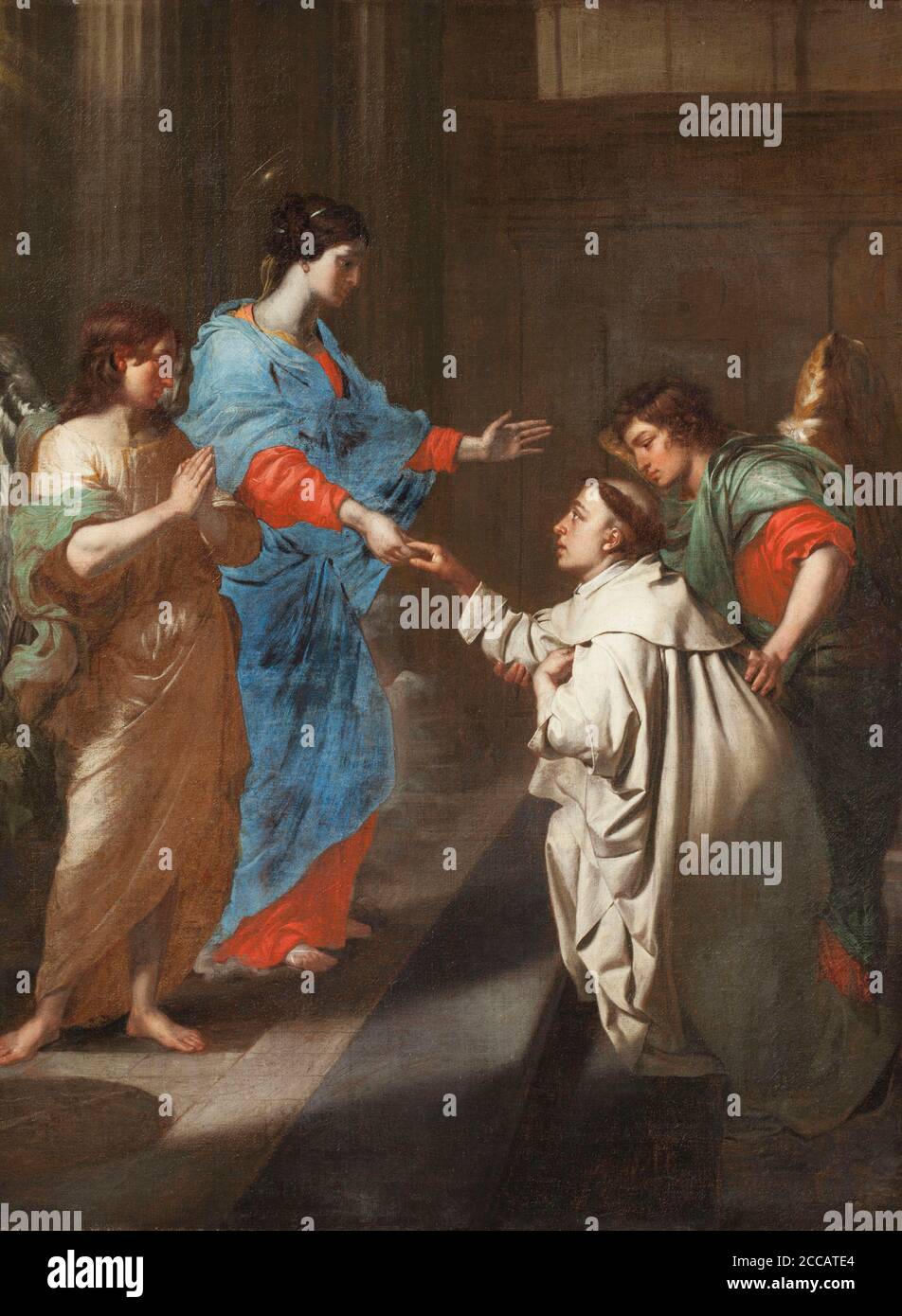 L'impegno mistico del Beato Hermann Joseph alla Vergine Maria. Museo: Musée des Beaux-Arts, Liegi. Autore: Jean-Guillaume Carlier. Foto Stock