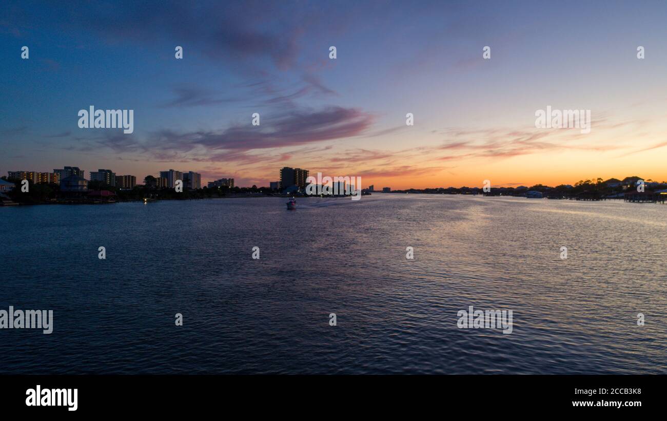 ONO Island e Perdido Key al tramonto Foto Stock