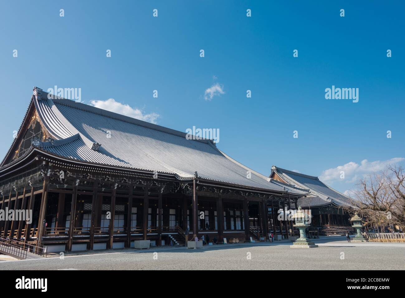 Kyoto, Giappone - Tempio di Nishi Hongan-ji a Kyoto, Giappone. Fa parte del patrimonio dell'umanità dell'UNESCO. Foto Stock