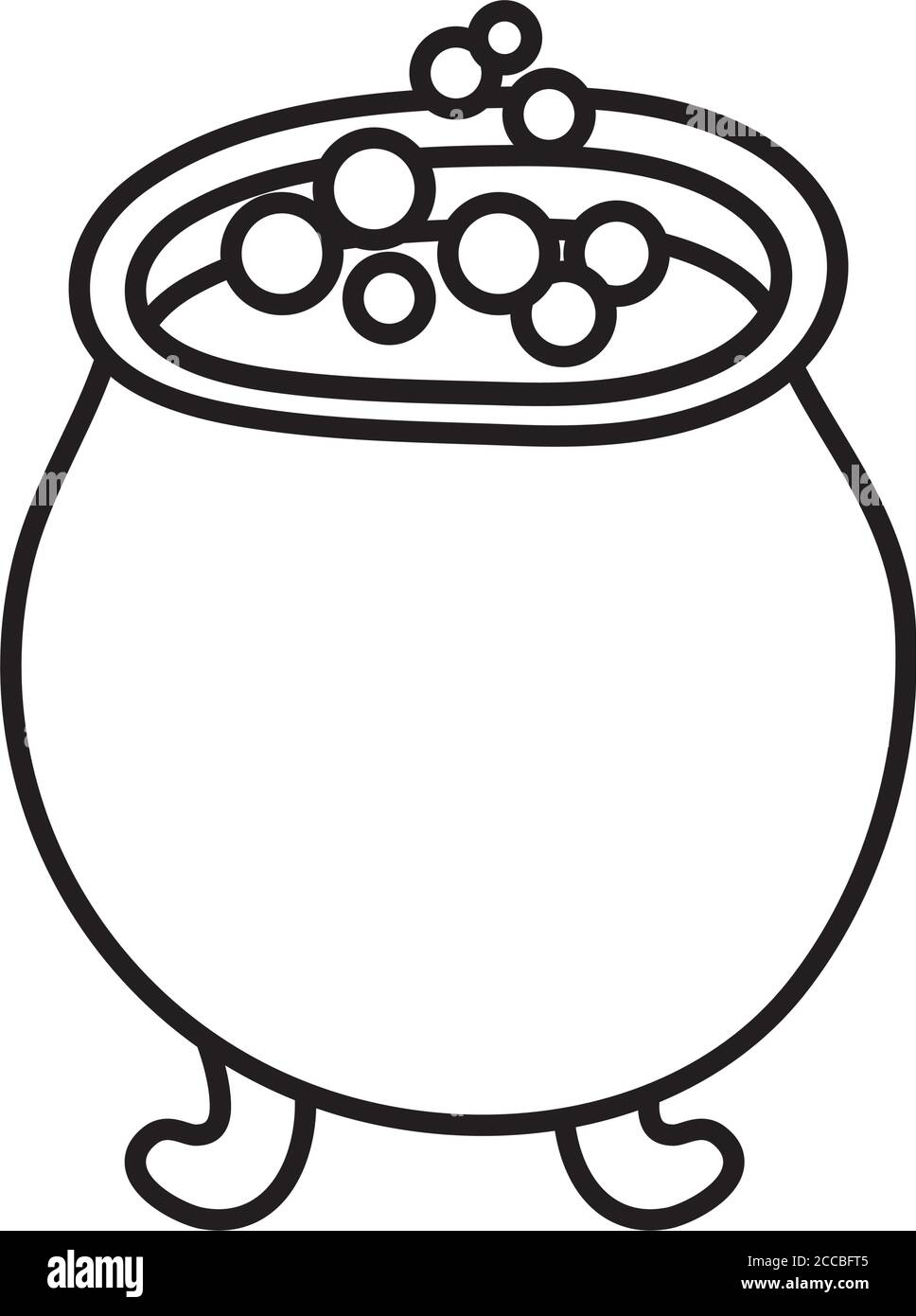 witch cauldron pentola linea stile icona disegno vettoriale illustrazione Illustrazione Vettoriale