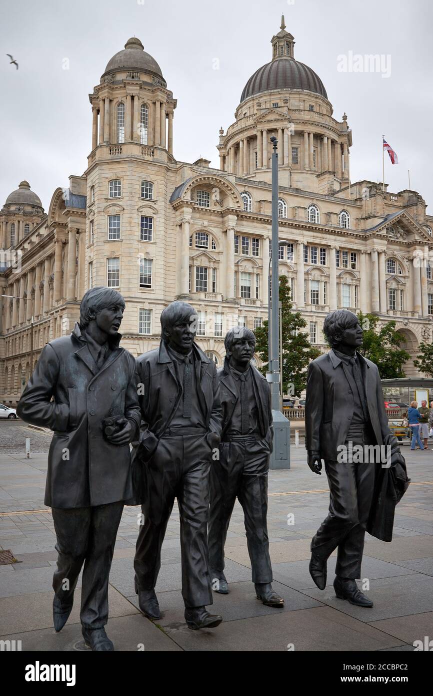 La statua di Beatles, Liverpool Foto Stock