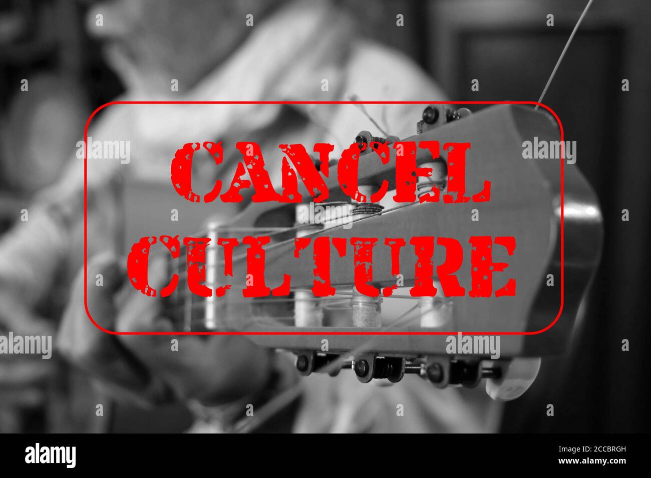 Immagine simbolica per il dibattito sulla cosiddetta "Cultura di annullamento" e i relativi divieti o cancellazioni di prestazioni da vari artisti nel rece Foto Stock
