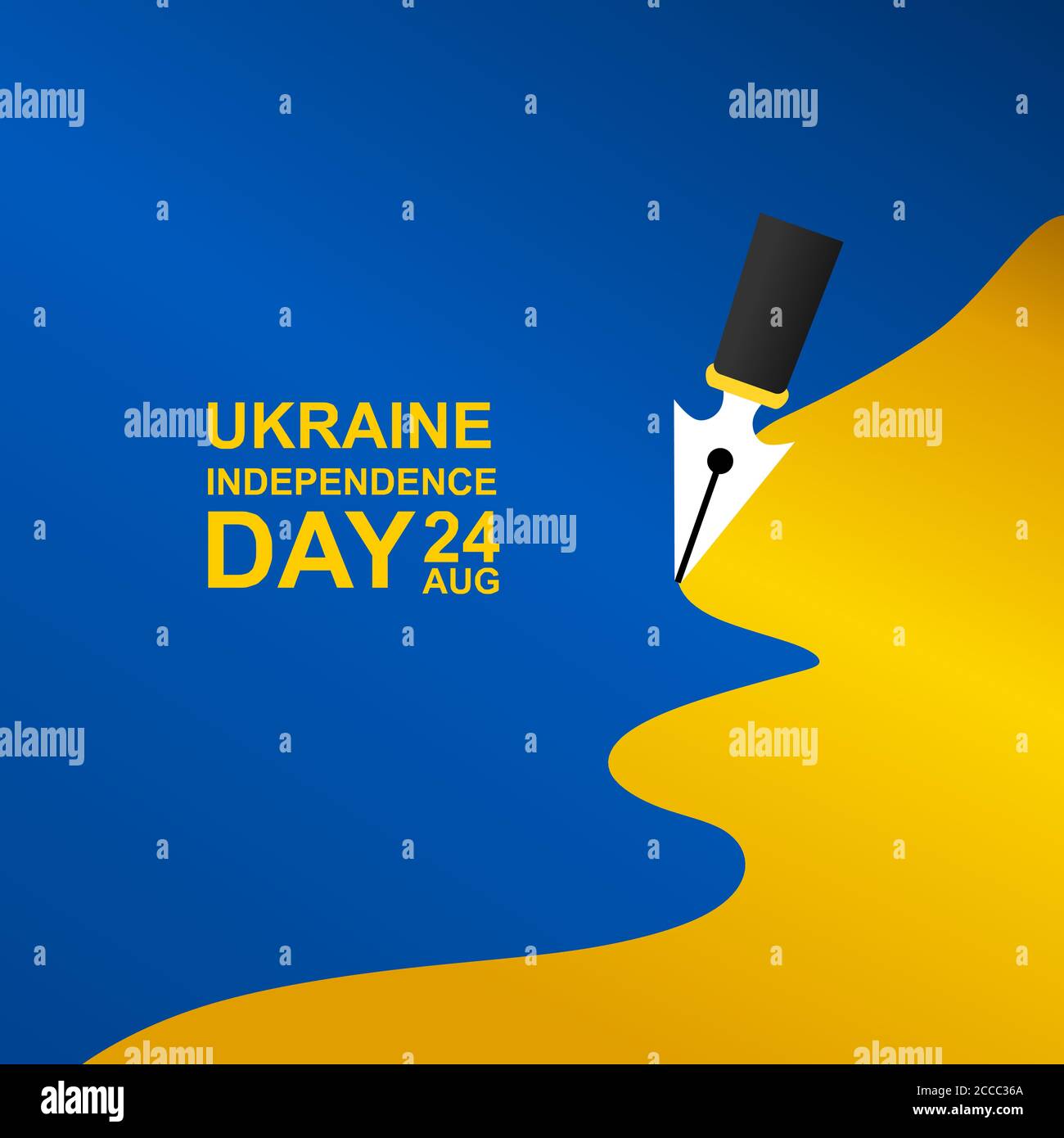 l'illustrazione vettoriale del giorno dell'indipendenza dell'ucraina, per accogliere l'importante giorno dell'Ucraina il 24 agosto, le dimensioni aggiuntive includono strato per strato Illustrazione Vettoriale