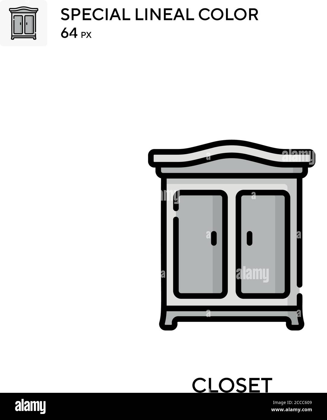 Guardaroba icona colore lineal speciale. Modello di disegno simbolo illustrazione per elemento dell'interfaccia utente Web mobile. Pittogramma moderno a colori perfetto su tratti modificabili. Illustrazione Vettoriale