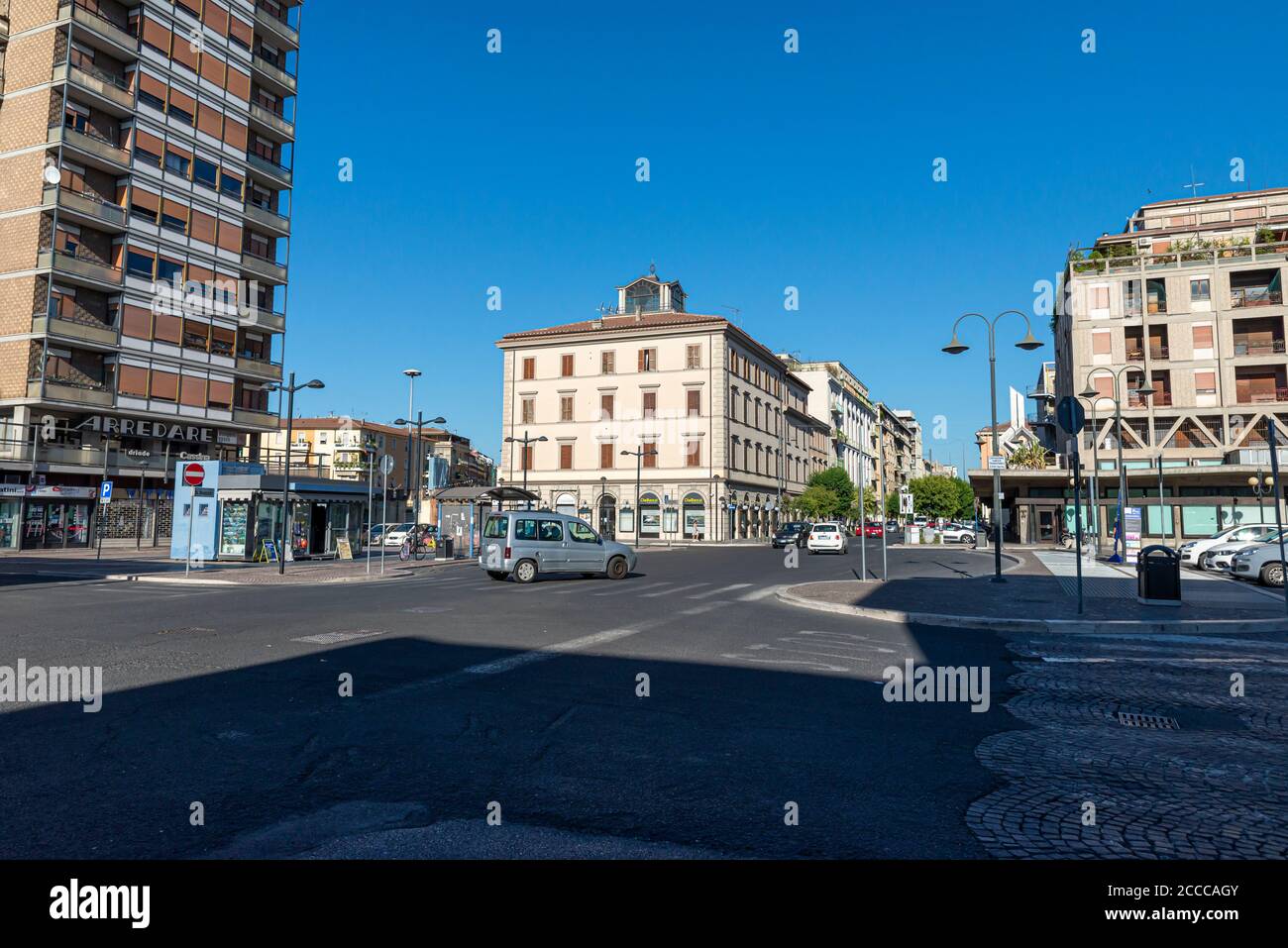 terni, italia agosto 21 2020:Piazza Valnerina nel centro della Città di Terni Foto Stock