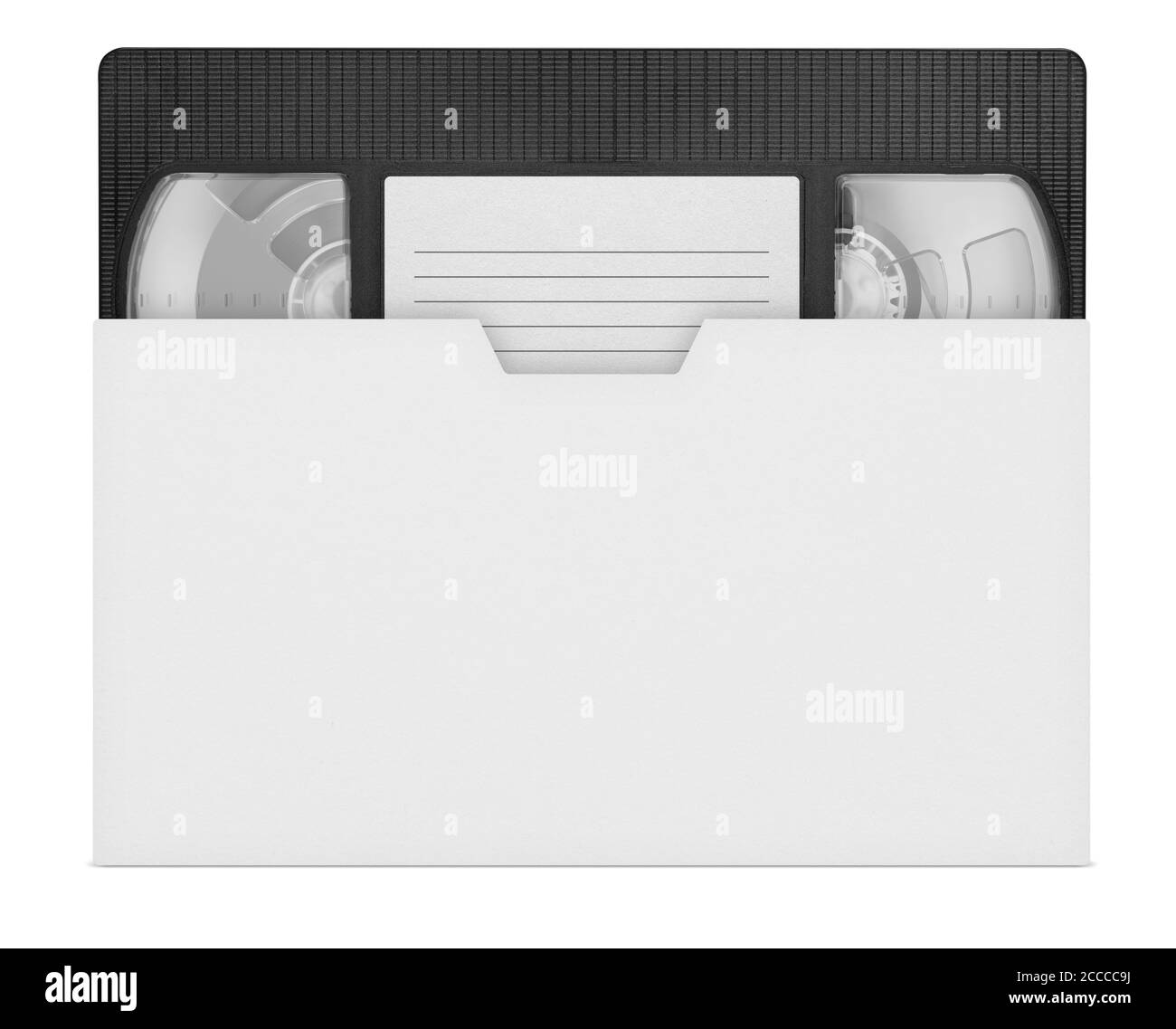 Mock-up di videocassette VHS. Cassetta per filmati analogici con spazio per la copia. Tracciato di ritaglio Foto Stock