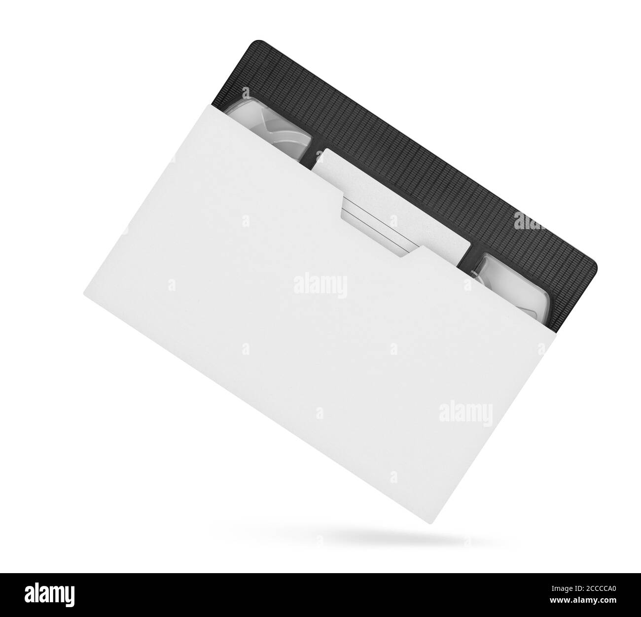 Mock-up di videocassette VHS. Cassetta per filmati analogici con spazio per la copia. Tracciato di ritaglio Foto Stock