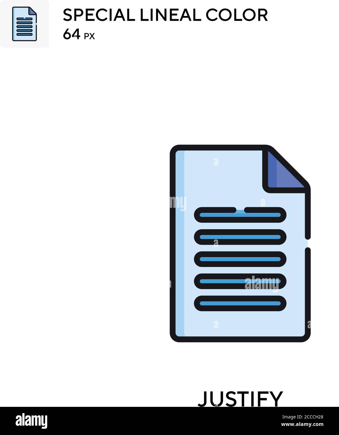 Giustifica icona colore lineare speciale. Modello di disegno simbolo illustrazione per elemento dell'interfaccia utente Web mobile. Pittogramma moderno a colori perfetto su tratti modificabili. Illustrazione Vettoriale