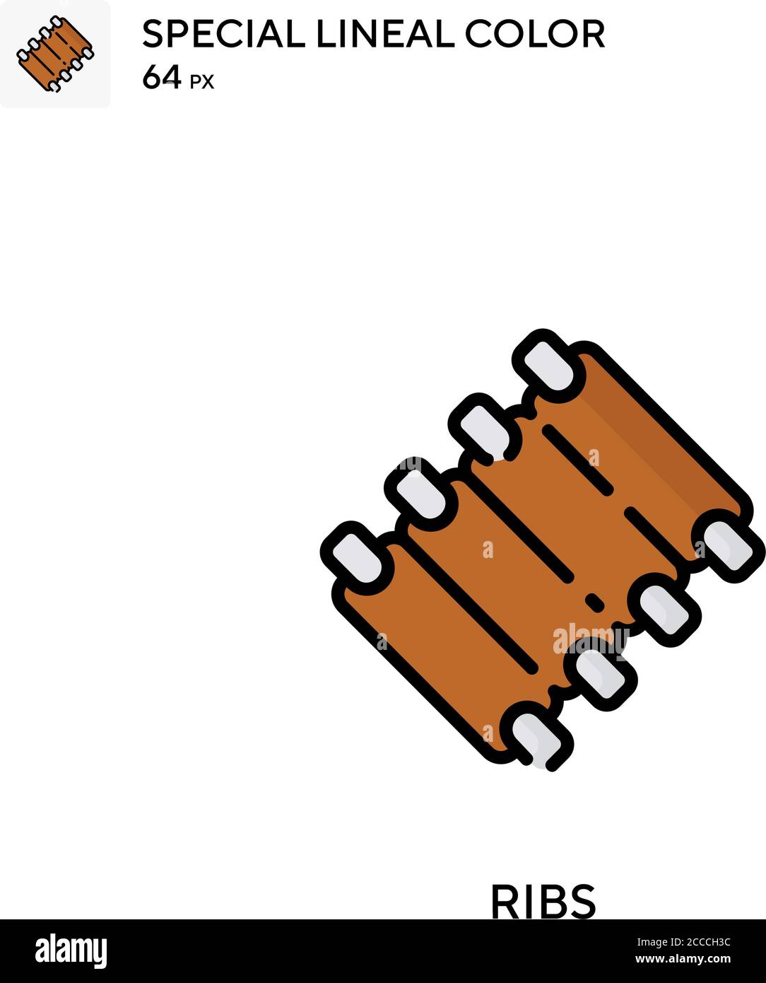 Costole icona colore lineo speciale. Modello di disegno simbolo illustrazione per elemento dell'interfaccia utente Web mobile. Pittogramma moderno a colori perfetto su tratti modificabili. Illustrazione Vettoriale